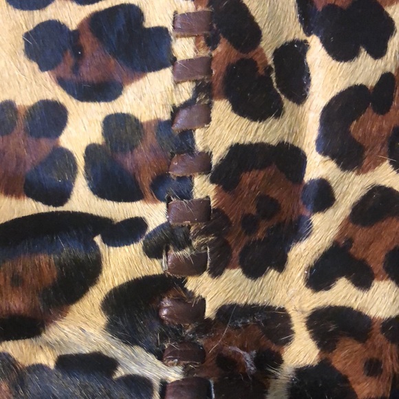 B.Makowsky Leopard Print & Fringe Bag EUC - Picture 2 of 6